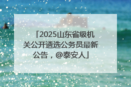 2025山东省级机关公开遴选公务员最新公告，@泰安人
