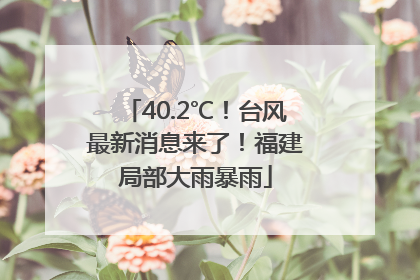 40.2℃！台风最新消息来了！福建局部大雨暴雨